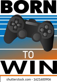 Born to win Wireless gamepad or joystick line vector icon isolated on white