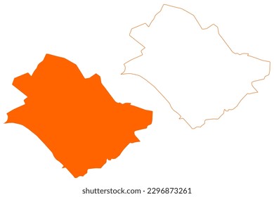 Borne municipality (Kingdom of the Netherlands, Holland, Overijssel or Oaverysel province) map vector illustration, scribble sketch map