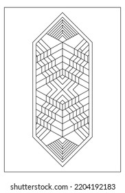 The Borneo Dayak tribal war shield drawing for coloring activity. Relieve anxiety. Dopamine detox. EPS8. #623