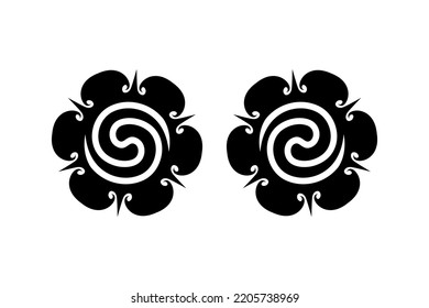 Borneo Flower Symbol, Tribal Traditional Borneo Ethnic Tattoos