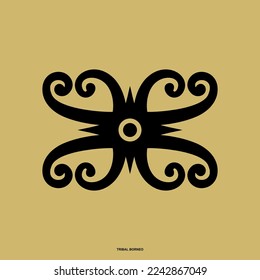 Borneo kalimantan dayak Tribal Ornament Vektordesign 