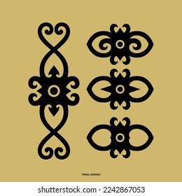 Borneo kalimantan dayak Tribal ornament vector design 