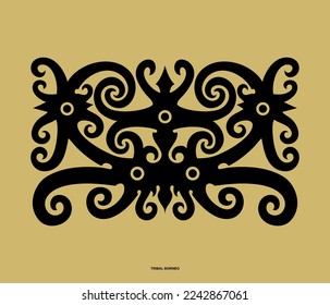 Borneo kalimantan dayak Tribal Ornament Vektordesign 