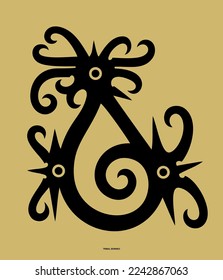 Borneo kalimantan dayak Tribal ornament vector design 