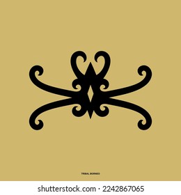 Borneo kalimantan dayak Tribal ornament vector design 