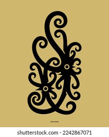 Borneo kalimantan dayak Tribal Ornament Vektordesign 