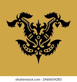 Borneo kalimantan dayak Tribal ornament vector design