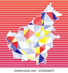 Borneo vector illustration. Borneo design on gradient stripes background. Technology, internet, network, telecommunication concept. Vibrant vector illustration.