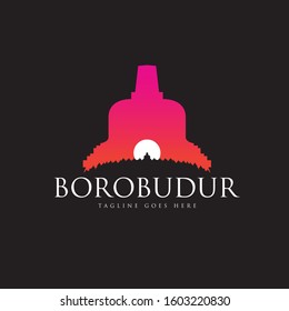 Borobudur the ancient Buddhist temple vector illustration