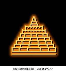 borobudur asian building neon light sign vetor. borobudur asian building illation