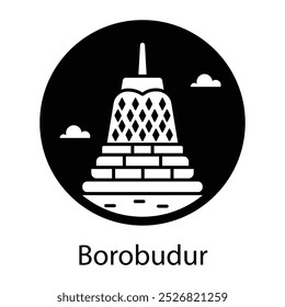 Borobudur icon in filled style