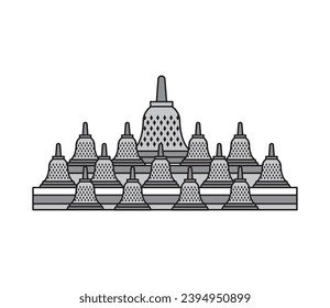 vector del templo borobudur indonesio aislado