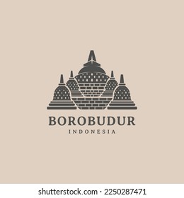 borobudur logo design heritage stupa in indonesia