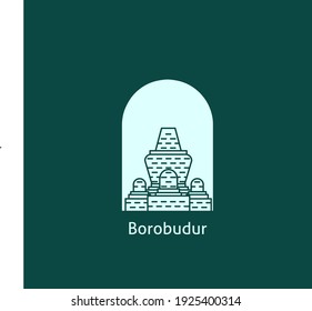 Borobudur Logo Icon. Illustration vector graphics of Borobudur. Perfect for Posters, Backgrounds, Wallpapers, etc.