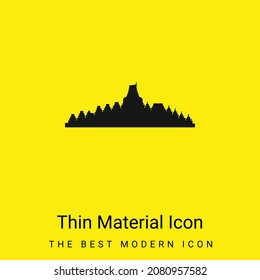 Icono de material amarillo brillante mínimo de Borobudur