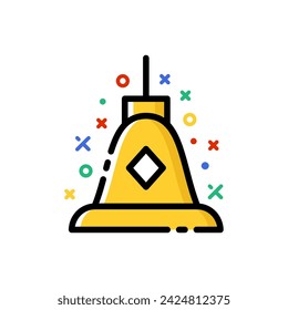Borobudur stupa colourful vector illustration. Borobudur temple icon.