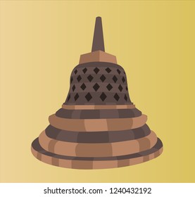 Borobudur Temple 3d Vector Design, buddha temple from indonesia