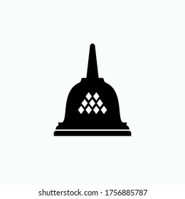 Borobudur Temple Icon. Civilization Symbol - Vector.  Presented in Glyph Style. 