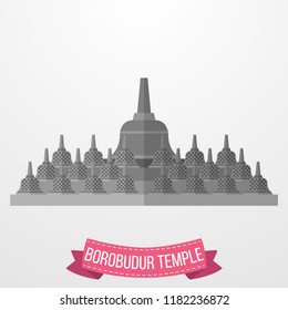 Borobudur Temple icon on white background