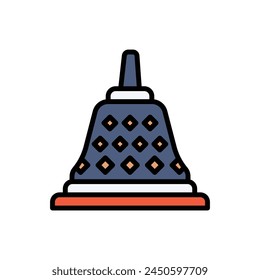 Borobudur Temple Icon Vector Illustration