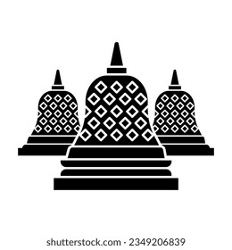 Borobudur temple icon vector on trendy style for design and print