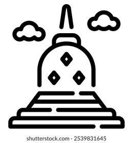 Borobudur Temple icon for web, app, infographic, etc