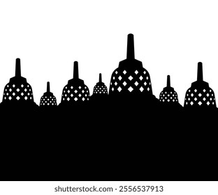 Borobudur Temple illustration for vesak day stock illustration