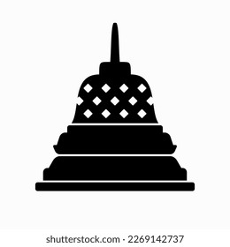 Borobudur temple logo isolated. design vector icon template