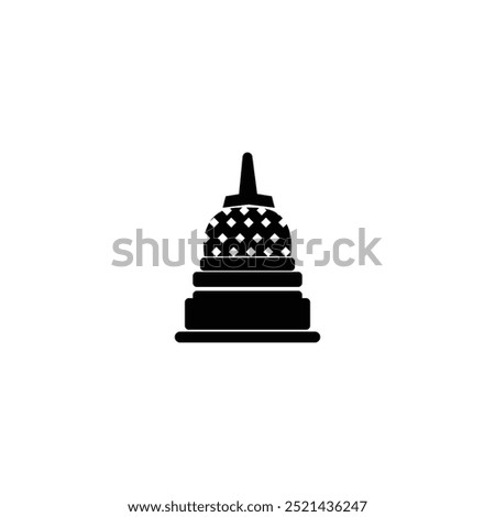 Borobudur temple minimalist icon design