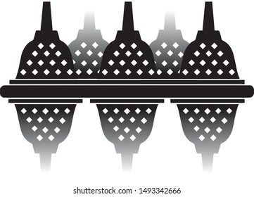 Borobudur Temple Stupa Silhouette icon icon vector inspiration. Black and white temple building logo