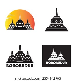 Borobudur templeicon logo vector design template