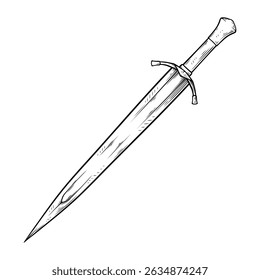 Ilustración dibujada a mano de la línea de espada de Boromir