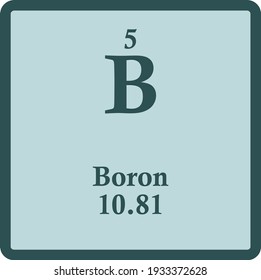 Boron B Metalloid Chemical Element vector illustration diagram, with atomic number and mass. Simple outline design for education, lab, science class.
