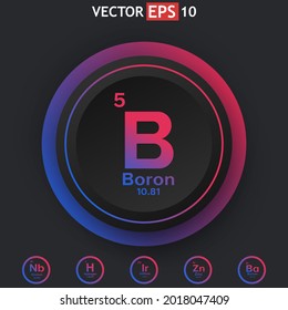 Boron-chemisches Element Periodentafel mit Farbtastenoption