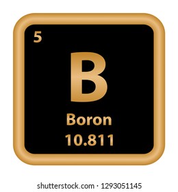 Boron element from the periodic table series. Sign with atomic number and atomic weight. chemical element. 