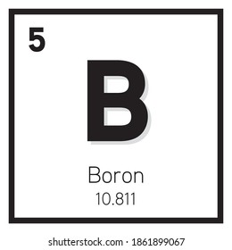 Icono del vector del elemento boron, elemento de tabla periódica