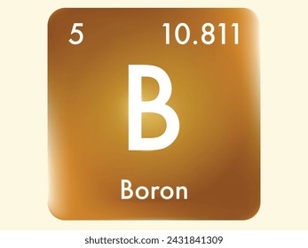 Boron icon style concept on Periodic table