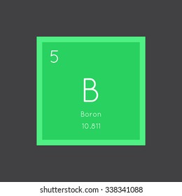 Boron simple style tile icon. Chemical element of periodic table. Vector illustration EPS8