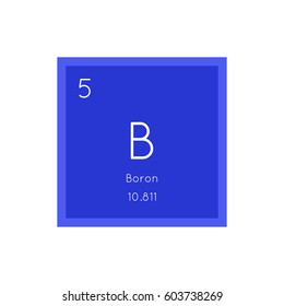 Boron simple style tile icon. Chemical element of periodic table. Vector illustration EPS8