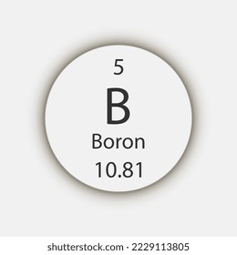Boron symbol. Chemical element of the periodic table. Vector illustration.