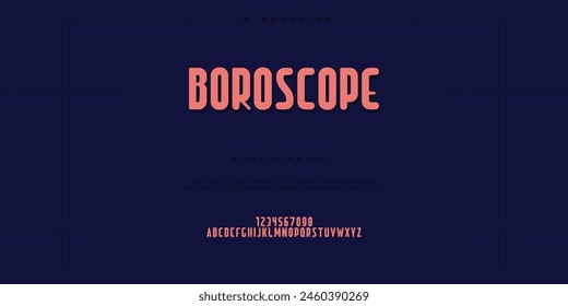 Boroscope Abstract minimal modern alphabet fonts. Typography technology vector illustration