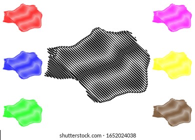 Borough of Chaguanas (Regional corporations and municipalities, Republic of Trinidad and Tobago) map vector illustration, scribble sketch Chaguanas map