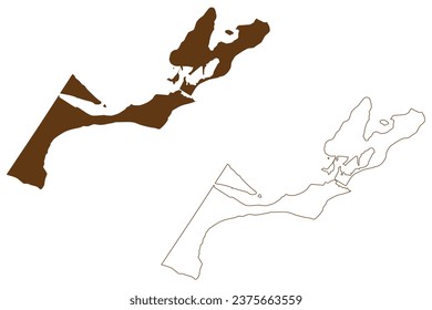 Borough of Queenscliffe (Commonwealth of Australia, Victoria state, Vic) map vector illustration, scribble sketch Queenscliffe Borough Council map