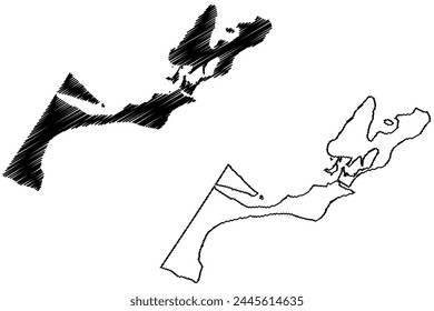 Borough of Queenscliffe (Commonwealth of Australia, Victoria state, Vic) map vector illustration, scribble sketch Queenscliffe Borough Council map