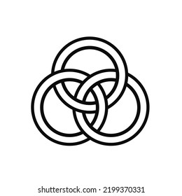 borromean ring symbol with flat design