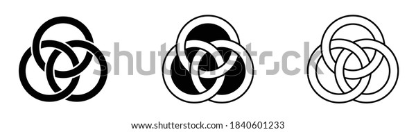 Borromean Rings Three Interlaced Rings Element Stock Vector (Royalty ...