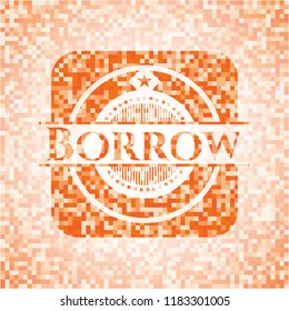 Borrow abstract orange mosaic emblem