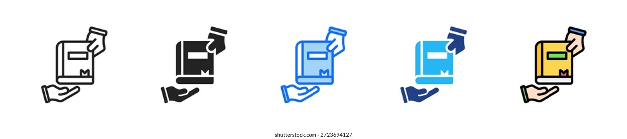 Borrow Book Icon Set Multiple Style Collection