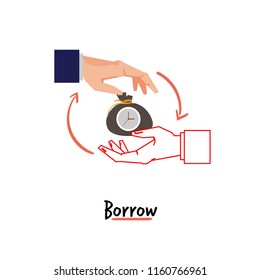 borrow hand sign - vector illustration