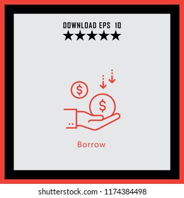 Borrow  line icon